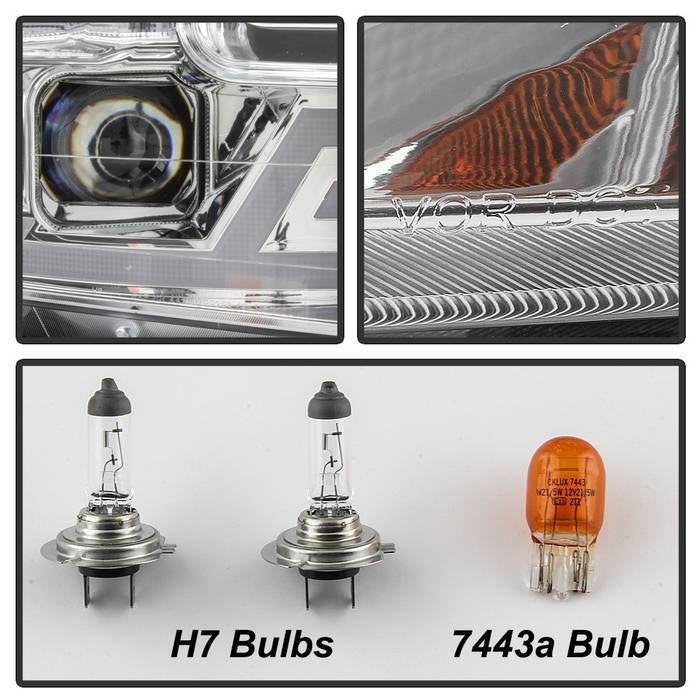 SPYDER xTune 15-17 Ford F-150 DRL LED Light Bar Projector Headlights - Chrome (PRO-JH-FF15015-LB-C) 9042959