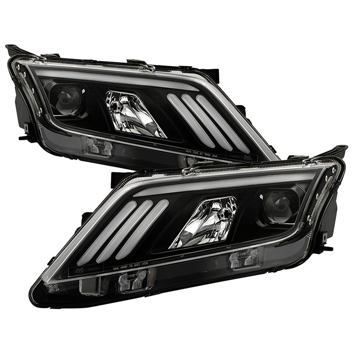 SPYDER xTune 10-12 Ford Fusion Projector Headlights - Light Tube DRL - Black (PRO-JH-FFU10-LB-BK) 9041778
