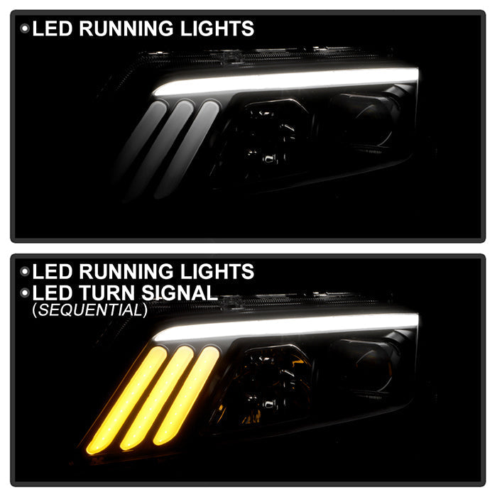 SPYDER xTune 10-12 Ford Fusion Projector Headlights - Light Tube DRL - Black (PRO-JH-FFU10-LB-BK) 9041778