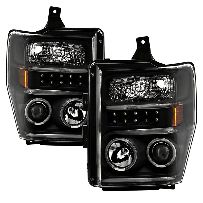 SPYDER Xtune Ford F250/350/450 Super Duty 08-10 Projector Headlights LED Halo Black PRO-JH-FS08-LED-BK 5076267