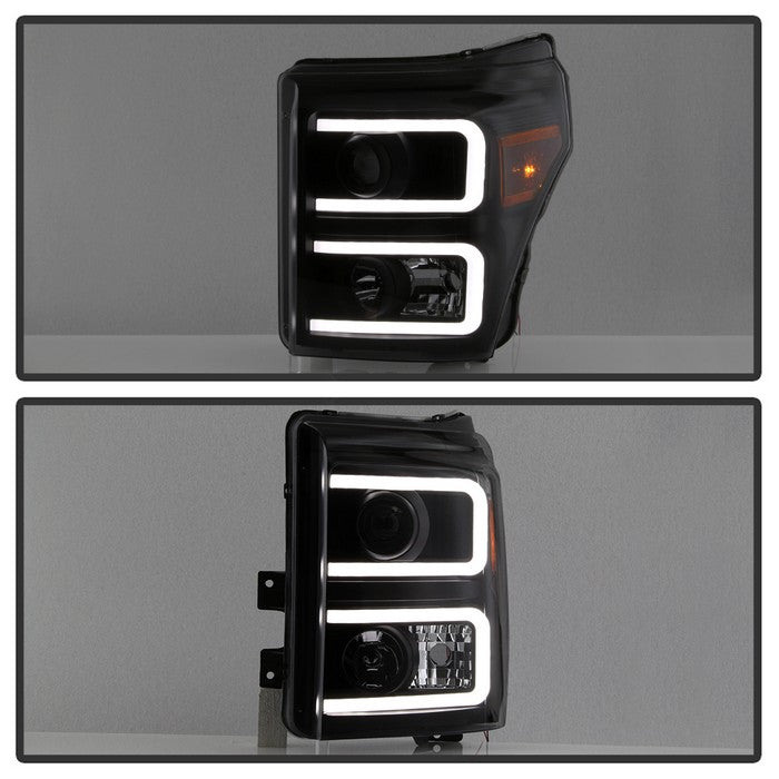 SPYDER Xtune Ford Super Duty 11-16 Projector Headlights Light Bar Drl Black Smoked PRO-JH-FS11-LBBRL-BSM 9034930