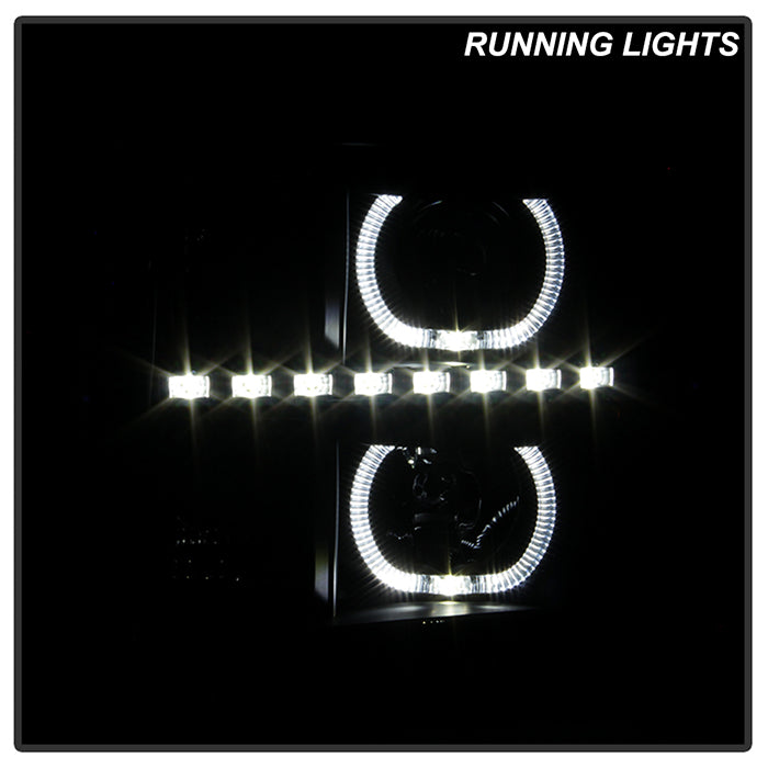 SPYDER Xtune GMC Sierra 2500/3500HD 07-13 Projector Headlights LED Halo- Black Smoked PRO-JH-GSIE07-CFB-BSM 9032271