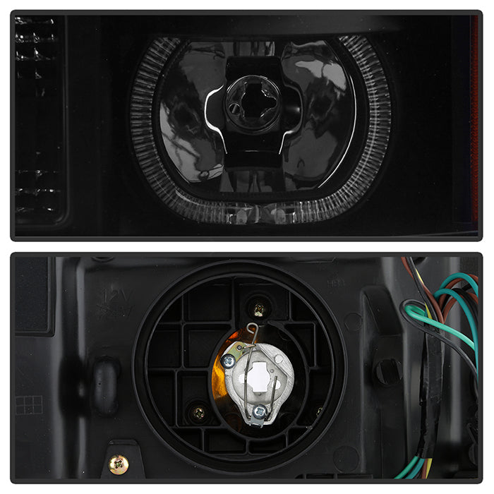 SPYDER Xtune GMC Sierra 2500/3500HD 07-13 Projector Headlights LED Halo- Black Smoked PRO-JH-GSIE07-CFB-BSM 9032271