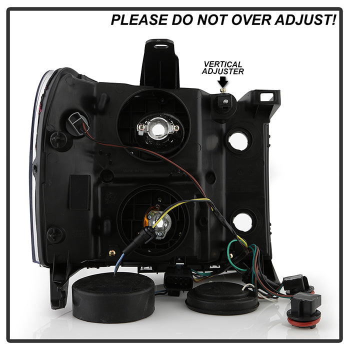 SPYDER Xtune GMC Sierra 2500/3500HD 07-13 Projector Headlights LED Halo- Black Smoked PRO-JH-GSIE07-CFB-BSM 9032271