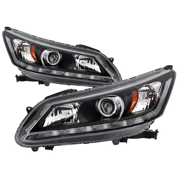 SPYDER xTune 13-15 Honda Accord LED Blue Start / Sequential Signal DRL Proj - Blk - PRO-JH-HA14-4D-SLED-BK 9944468