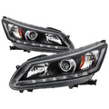 SPYDER xTune 13-15 Honda Accord LED Blue Start / Sequential Signal DRL Proj - Blk - PRO-JH-HA14-4D-SLED-BK 9944468