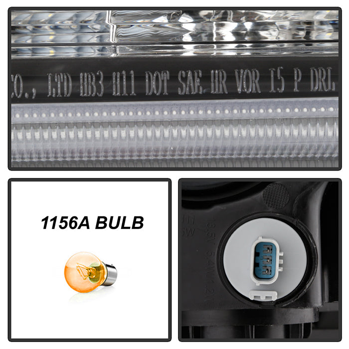 SPYDER xTune 13-15 Honda Accord LED Blue Start / Sequential Signal DRL Proj - Blk - PRO-JH-HA14-4D-SLED-BK 9944468