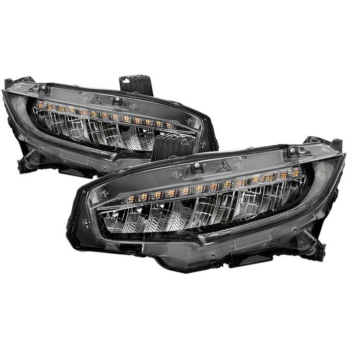 SPYDER xTune 16-18 Honda Civic (Excl Touring) OEM LED Headlights (LED High/Low Beams) (PRO-JH-HC16-OELED-C) 9043178