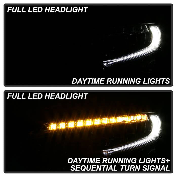 SPYDER xTune 16-18 Honda Civic (Excl Touring) OEM LED Headlights (LED High/Low Beams) (PRO-JH-HC16-OELED-C) 9043178