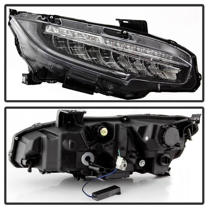 SPYDER xTune 16-18 Honda Civic (Excl Touring) OEM LED Headlights (LED High/Low Beams) (PRO-JH-HC16-OELED-C) 9043178