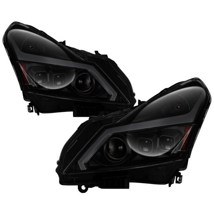 SPYDER xTune Infiniti G37 Sedan 10-13 LED Stripe Proj Headlights w/Signal - Smk (PRO-JH-IG3507-4D-LB-BSM) 9043093