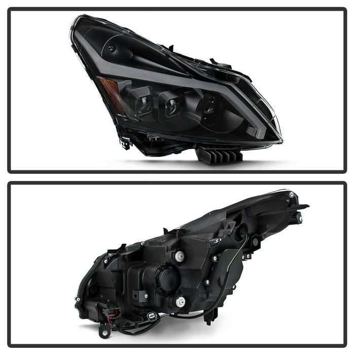 SPYDER xTune Infiniti G37 Sedan 10-13 LED Stripe Proj Headlights w/Signal - Smk (PRO-JH-IG3507-4D-LB-BSM) 9043093