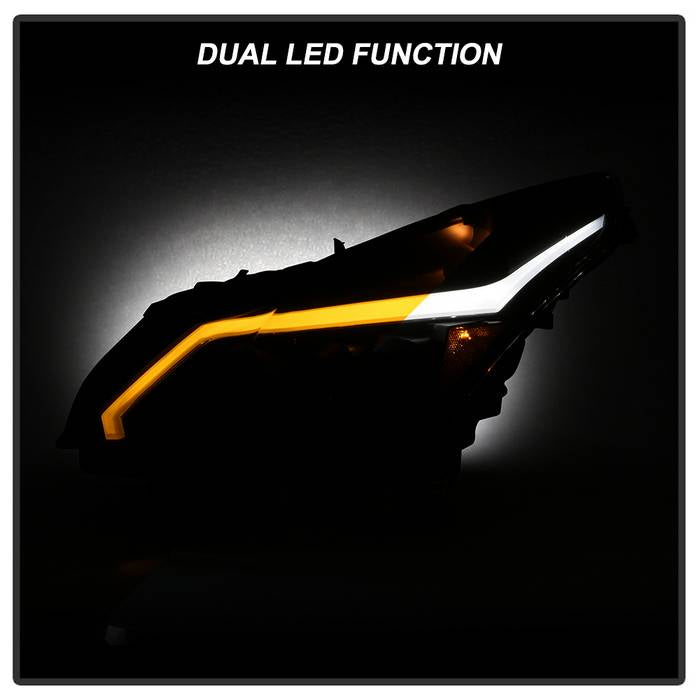 SPYDER xTune Infiniti G37 Sedan 10-13 LED Stripe Proj Headlights w/Signal - Smk (PRO-JH-IG3507-4D-LB-BSM) 9043093