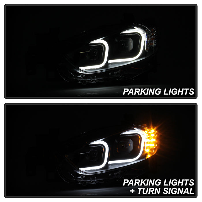 SPYDER xTune 14-17 Mazda 6 Sedan Halogen Model Only LED Light Bar Proj Headlights - Blk - PRO-JH-M614-LB-BK 9047213