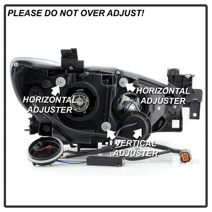 SPYDER xTune 14-17 Mazda 6 Sedan Halogen Model Only LED Light Bar Proj Headlights - Blk - PRO-JH-M614-LB-BK 9047213