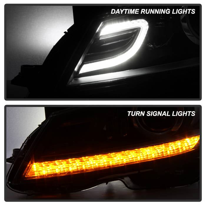 SPYDER Xtune Mercedes C-Class 12-14 Projector Headlights OE Style Model Only Black PRO-JH-MBW20412-NA-BK 9932656