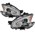 SPYDER xTune 09-14 Nissan Maxima Halogen LED Light Bar Projector Headlights - Chrome (PRO-JH-NM09-LB-C) 9043079