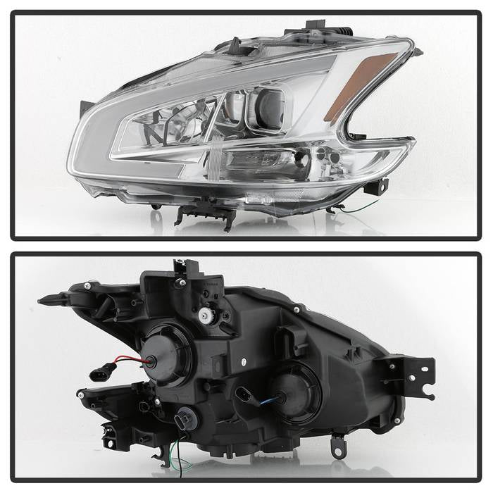 SPYDER xTune 09-14 Nissan Maxima Halogen LED Light Bar Projector Headlights - Chrome (PRO-JH-NM09-LB-C) 9043079