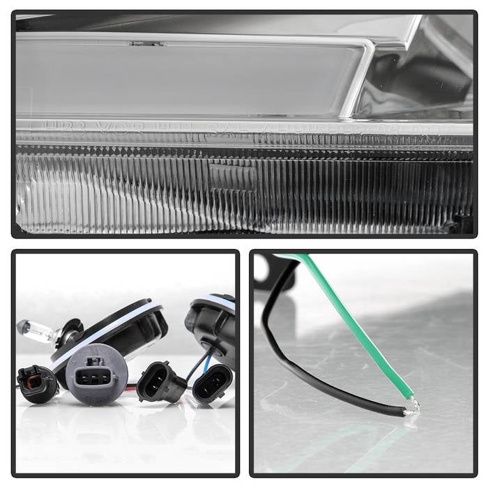 SPYDER xTune 09-14 Nissan Maxima Halogen LED Light Bar Projector Headlights - Chrome (PRO-JH-NM09-LB-C) 9043079