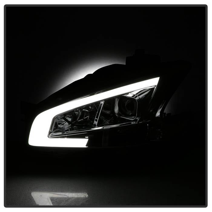 SPYDER xTune 09-14 Nissan Maxima Halogen LED Light Bar Projector Headlights - Chrome (PRO-JH-NM09-LB-C) 9043079
