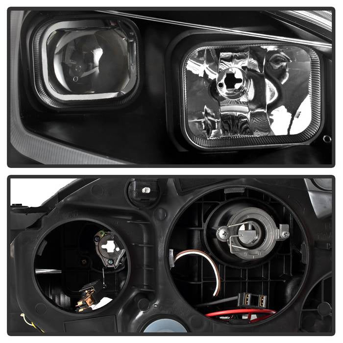 SPYDER xTune 13-15 Nissan Sentra DRL LED Light Bar Halogen Projector Headlights - Black (PRO-JH-NS13-LB-BK) 9042966