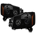SPYDER xTune Nissan Titan 04-15 Projector Headlights - LED Halo - Black Smoked PRO-JH-NTI04-LED-BSM 5082282