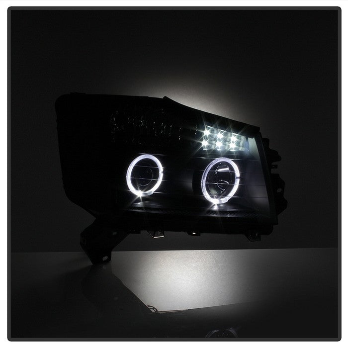 SPYDER xTune Nissan Titan 04-15 Projector Headlights - LED Halo - Black Smoked PRO-JH-NTI04-LED-BSM 5082282