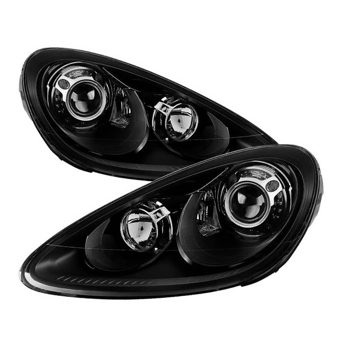 SPYDER Xtune Porsche Cayenne 11-14 4 LED Projector Headlights Black PRO-JH-PCAY11-AFS-BK 9934049