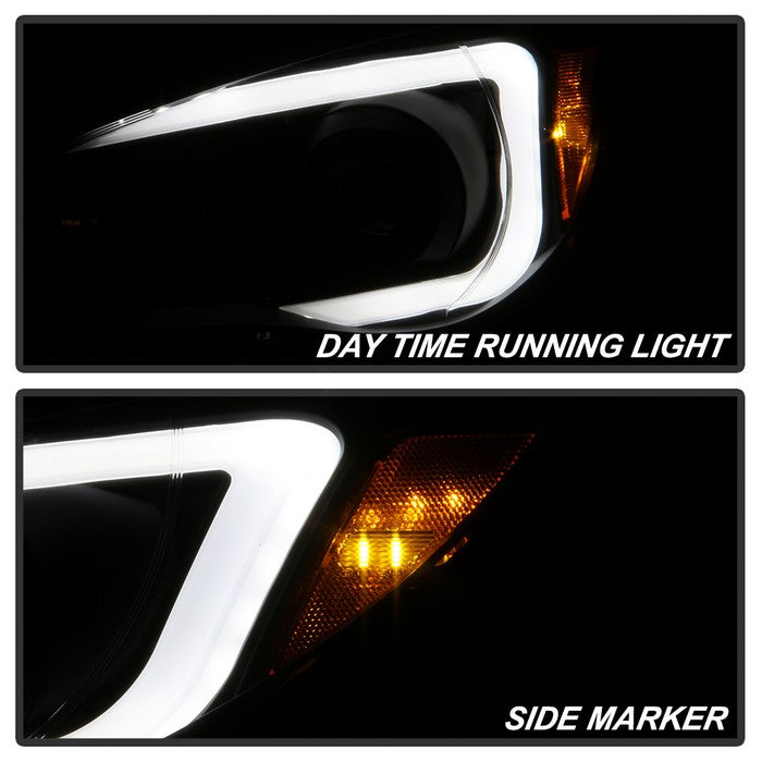 SPYDER xTune 06-07 Subaru WRX Projector Headlights - Halogen - Light Bar DRL - Black (PRO-JH-SWRX06-LB-BK) 9041792
