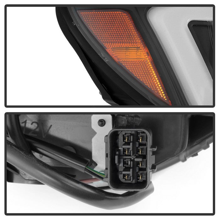 SPYDER xTune 06-07 Subaru WRX Projector Headlights - Halogen - Light Bar DRL - Black (PRO-JH-SWRX06-LB-BK) 9041792