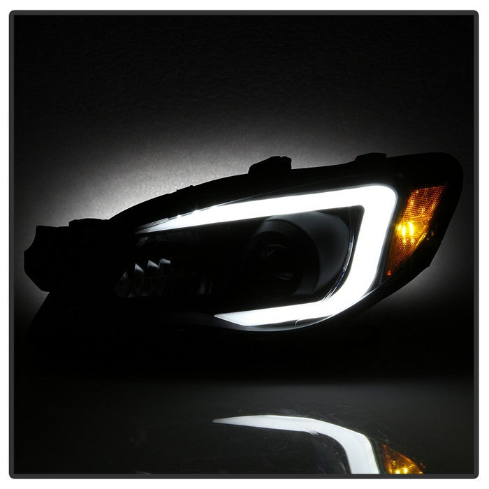 SPYDER xTune 06-07 Subaru WRX Projector Headlights - Halogen - Light Bar DRL - Black (PRO-JH-SWRX06-LB-BK) 9041792
