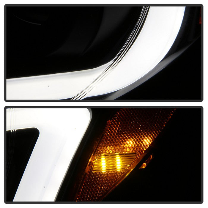 SPYDER xTune 06-07 Subaru WRX Projector Headlights - Halogen - Light Bar DRL - Black (PRO-JH-SWRX06-LB-BK) 9041792