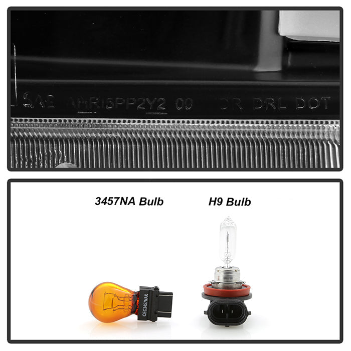 SPYDER xTune Toyota Tacoma 12-15 Headlights - Light Bar DRL - Black PRO-JH-TTA12-LBDRL-BK 9037542
