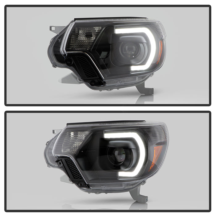 SPYDER xTune Toyota Tacoma 12-15 Headlights - Light Bar DRL - Black PRO-JH-TTA12-LBDRL-BK 9037542