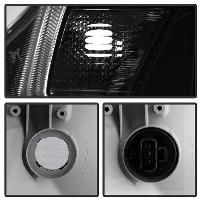 SPYDER xTune 12-15 Toyota Tacoma Light Bar DRL Projector Headlights - Black Smoke (PRO-JH-TTA12-LBDRL-BSM) 9037559