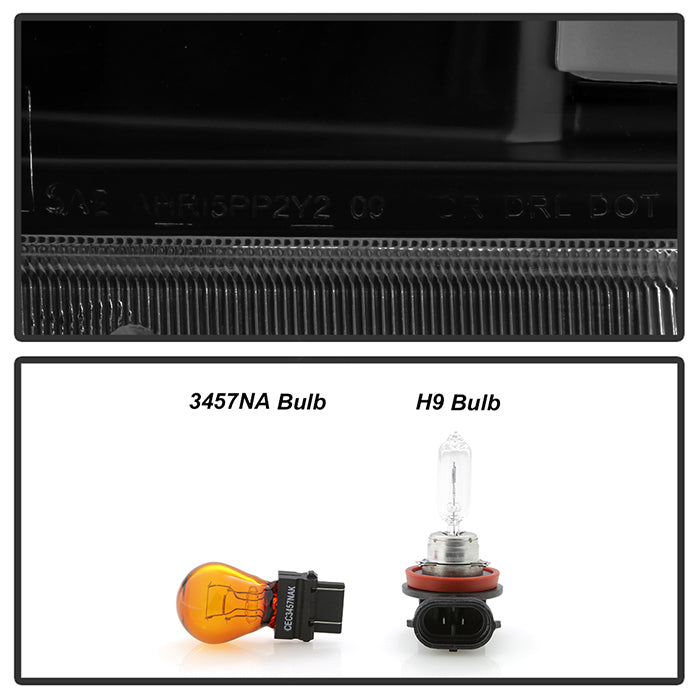 SPYDER xTune 12-15 Toyota Tacoma Light Bar DRL Projector Headlights - Black Smoke (PRO-JH-TTA12-LBDRL-BSM) 9037559