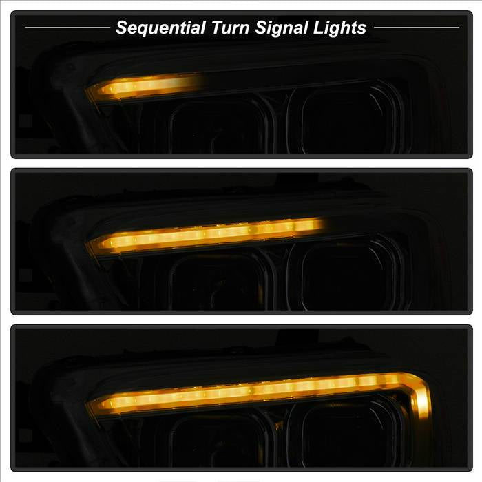SPYDER xTune Toyota Tacoma 16-18 DRL Light Bar Projector Headlights - Black Smoked PRO-JH-TTA16-LBDRL-BSM 9039270