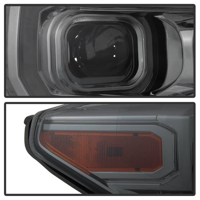 SPYDER xTune Toyota Tacoma 16-18 DRL Light Bar Projector Headlights - Black Smoked PRO-JH-TTA16-LBDRL-BSM 9039270