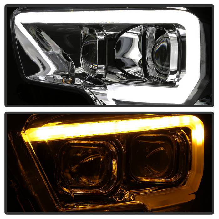 SPYDER xTune Toyota Tacoma 16-18 DRL Light Bar Projector Headlights - Black Smoked PRO-JH-TTA16-LBDRL-BSM 9039270