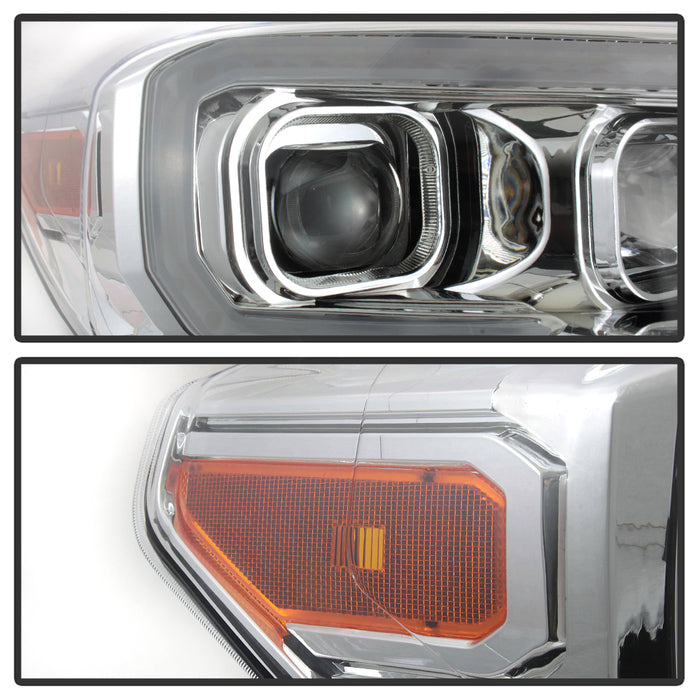 SPYDER xTune Toyota Tacoma 16-18 DRL Light Bar Projector Headlights - Chrome PRO-JH-TTA16-LBDRL-C 9039263