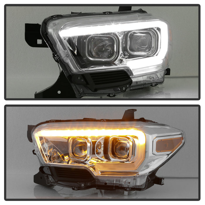 SPYDER xTune Toyota Tacoma 16-18 DRL Light Bar Projector Headlights - Chrome PRO-JH-TTA16-LBDRL-C 9039263