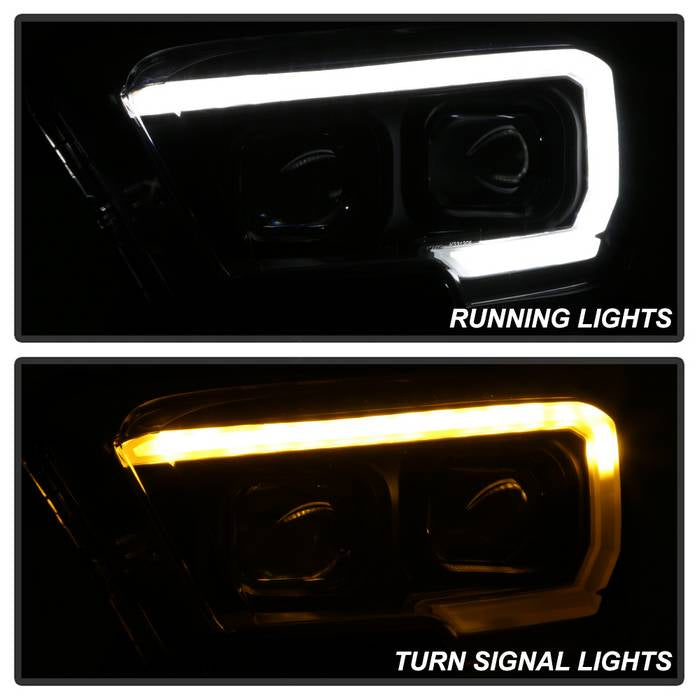 SPYDER xTune 16-18 Toyota Tacoma SR/SR5 DRL Proj Headlights w/Turn Signal - Blk (PRO-JH-TTA16-SR-BK) 9042997