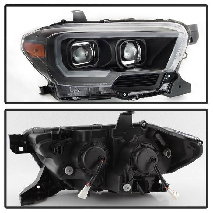 SPYDER xTune 16-18 Toyota Tacoma SR/SR5 DRL Proj Headlights w/Turn Signal - Blk (PRO-JH-TTA16-SR-BK) 9042997