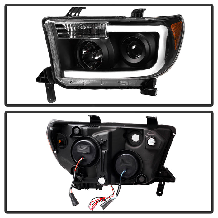 SPYDER Xtune Toyota Tundra 07-13 LED Light Bar Projector Headlights Black PRO-JH-TTU07-LED-BK 9027888