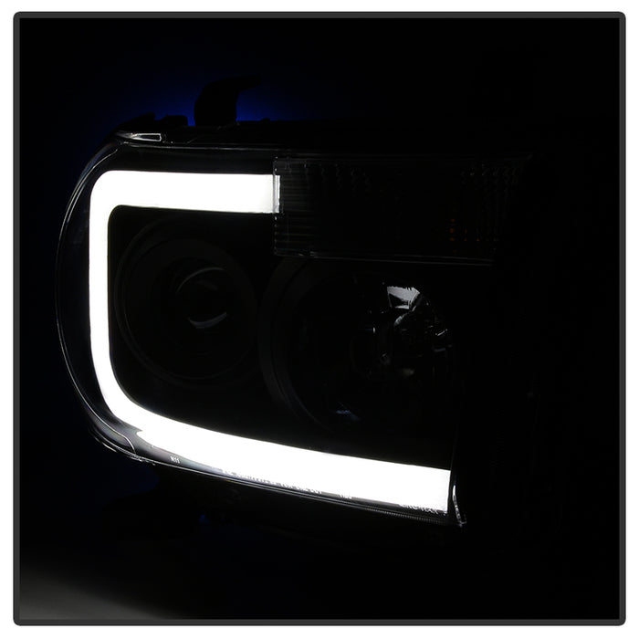 SPYDER Xtune Toyota Tundra 07-13 LED Light Bar Projector Headlights Black PRO-JH-TTU07-LED-BK 9027888