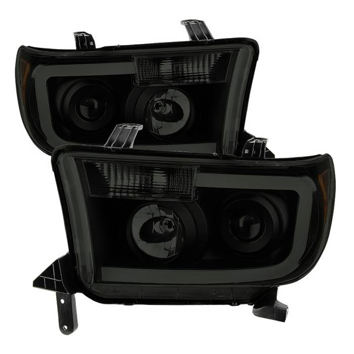 SPYDER Xtune Toyota Tundra 07-13 LED Light Bar Projector Headlights Black Smoked PRO-JH-TTU07-LED-BSM 9030413