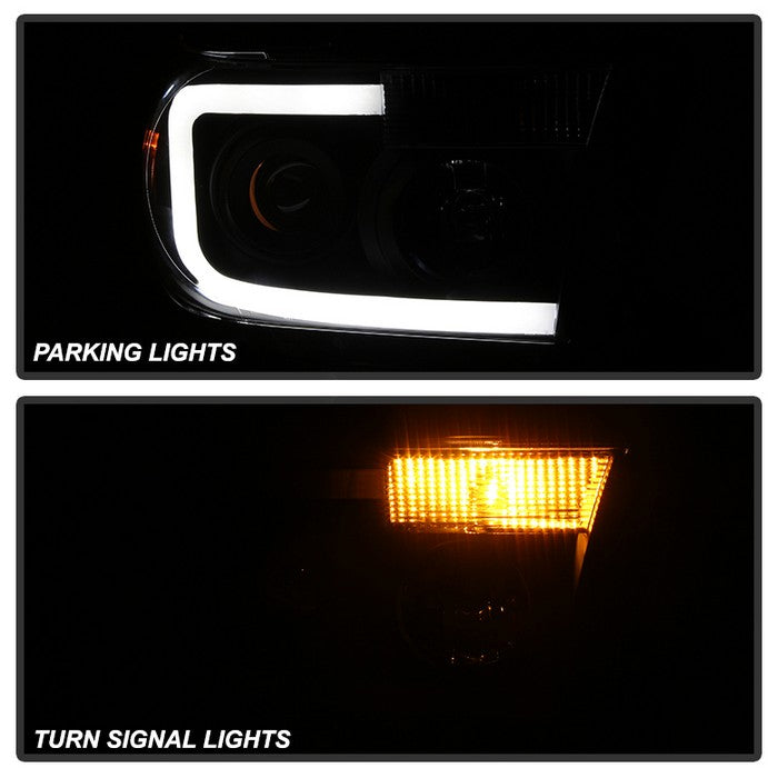SPYDER Xtune Toyota Tundra 07-13 LED Light Bar Projector Headlights Black Smoked PRO-JH-TTU07-LED-BSM 9030413