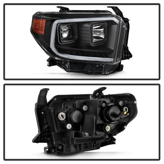 SPYDER xTune 14-17 Toyota Tundra DRL LED Light Bar Projector Headlights - Black (PRO-JH-TTU14-LB-BK) 9043024