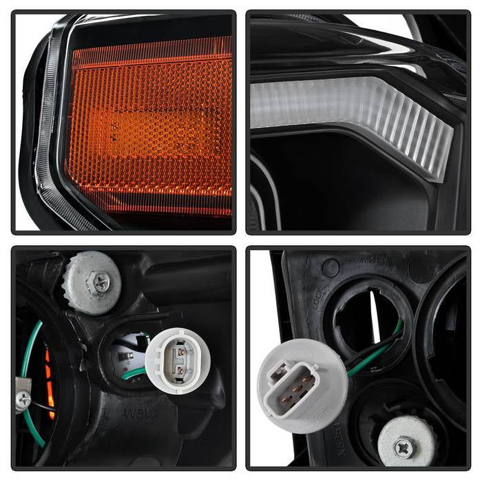 SPYDER xTune 14-17 Toyota Tundra DRL LED Light Bar Projector Headlights - Black (PRO-JH-TTU14-LB-BK) 9043024