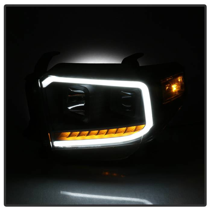 SPYDER xTune 14-17 Toyota Tundra DRL LED Light Bar Projector Headlights - Black (PRO-JH-TTU14-LB-BK) 9043024